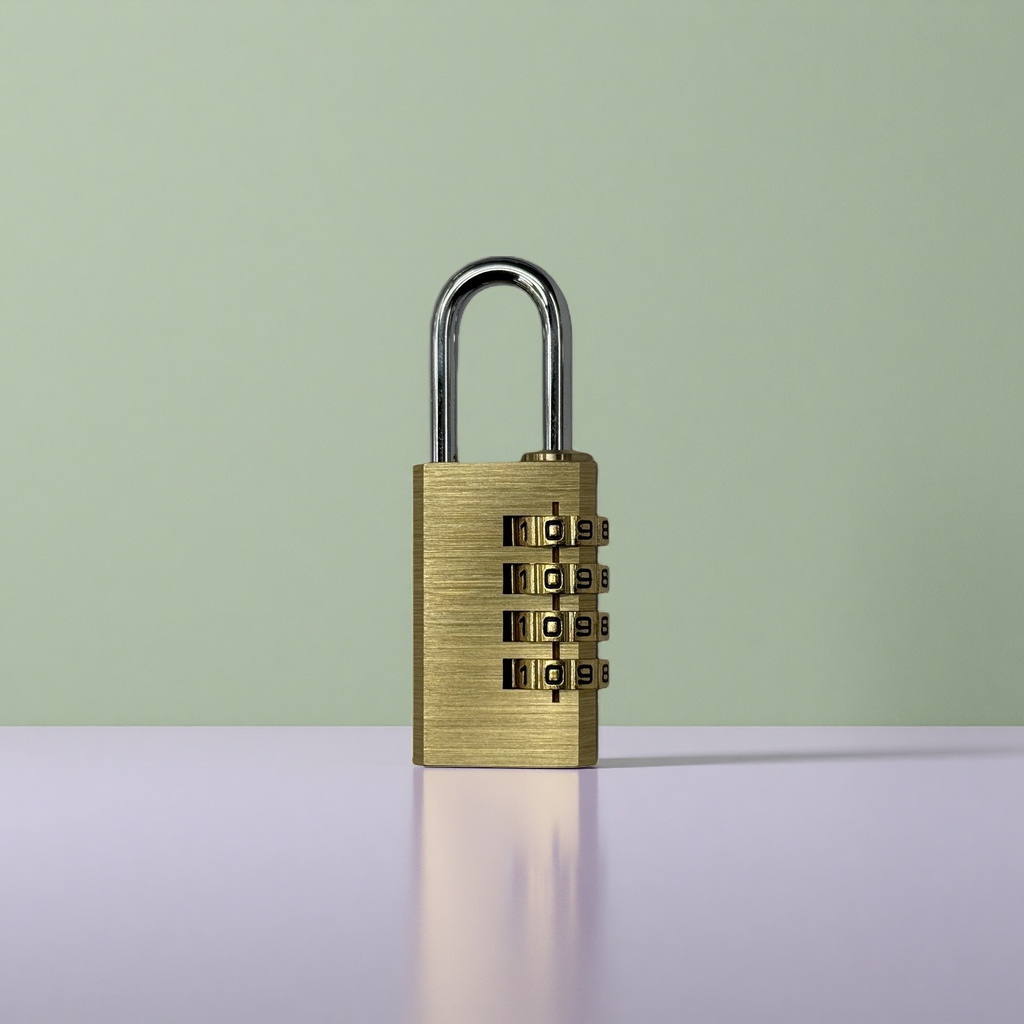Golden combination lock, brass anti-picking padlock, special silent design for travel luggage details Picture