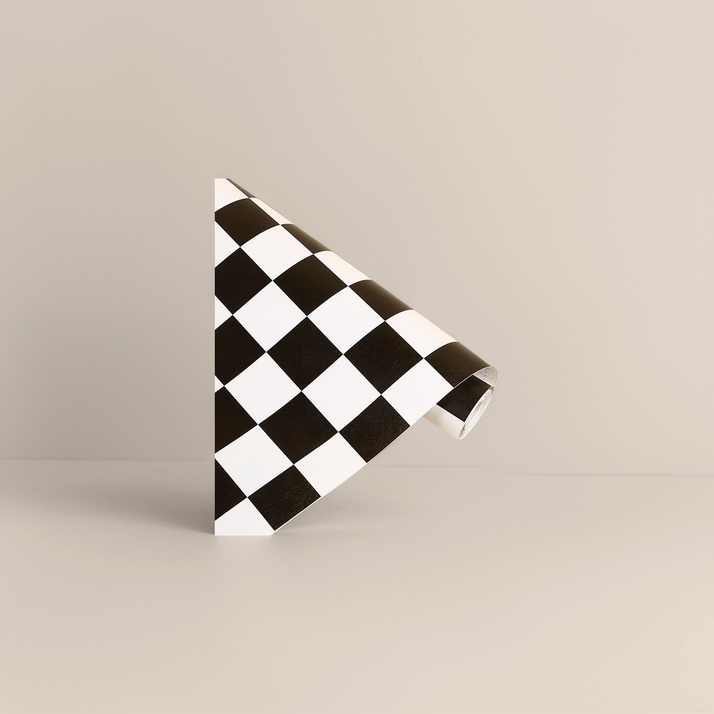 黑白棋盘格纹卷状贴纸 装饰手账笔记本墙面DIY创意贴纸
