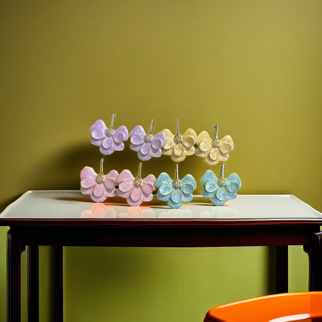 Colorful enamel flower earrings, fashionable and light luxury design earrings for women Application Scenario