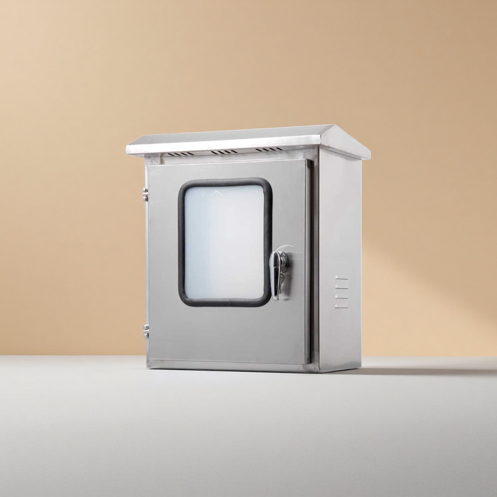 Silver stainless steel household distribution box, 304 material, waterproof and dustproof, suitable for both indoor and outdoor use details Picture