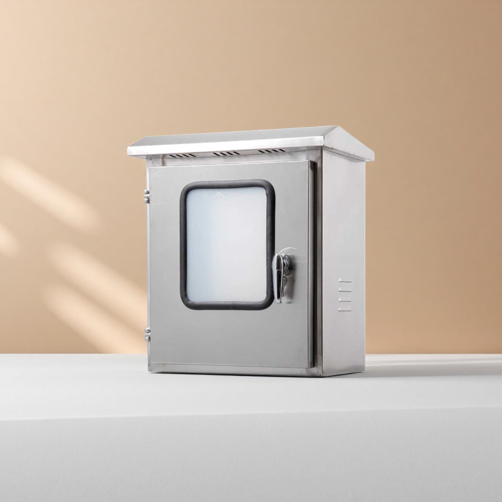 Silver stainless steel household distribution box, 304 material, waterproof and dustproof, suitable for both indoor and outdoor use