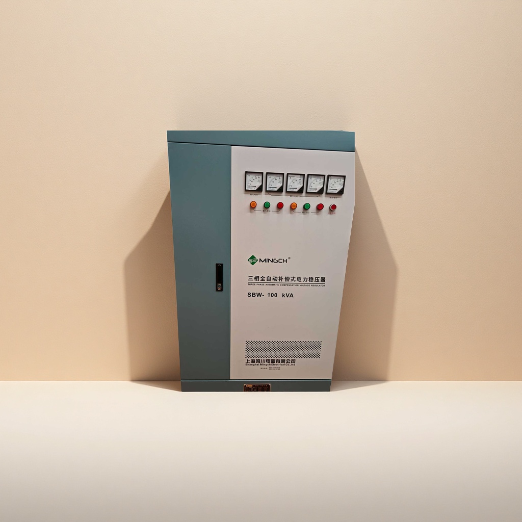 The front of the grey electrical control cabinet features a white control panel with five multi-color indicator lights for the instruments and the MINGCH brand logo Application Scenario