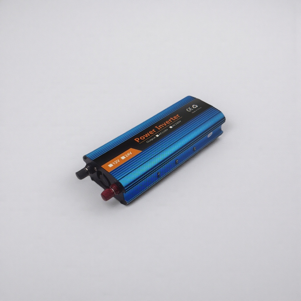 Blue power inverter with pure copper core for efficient heat dissipation, 12V to 220V, suitable for both home and car use details Picture