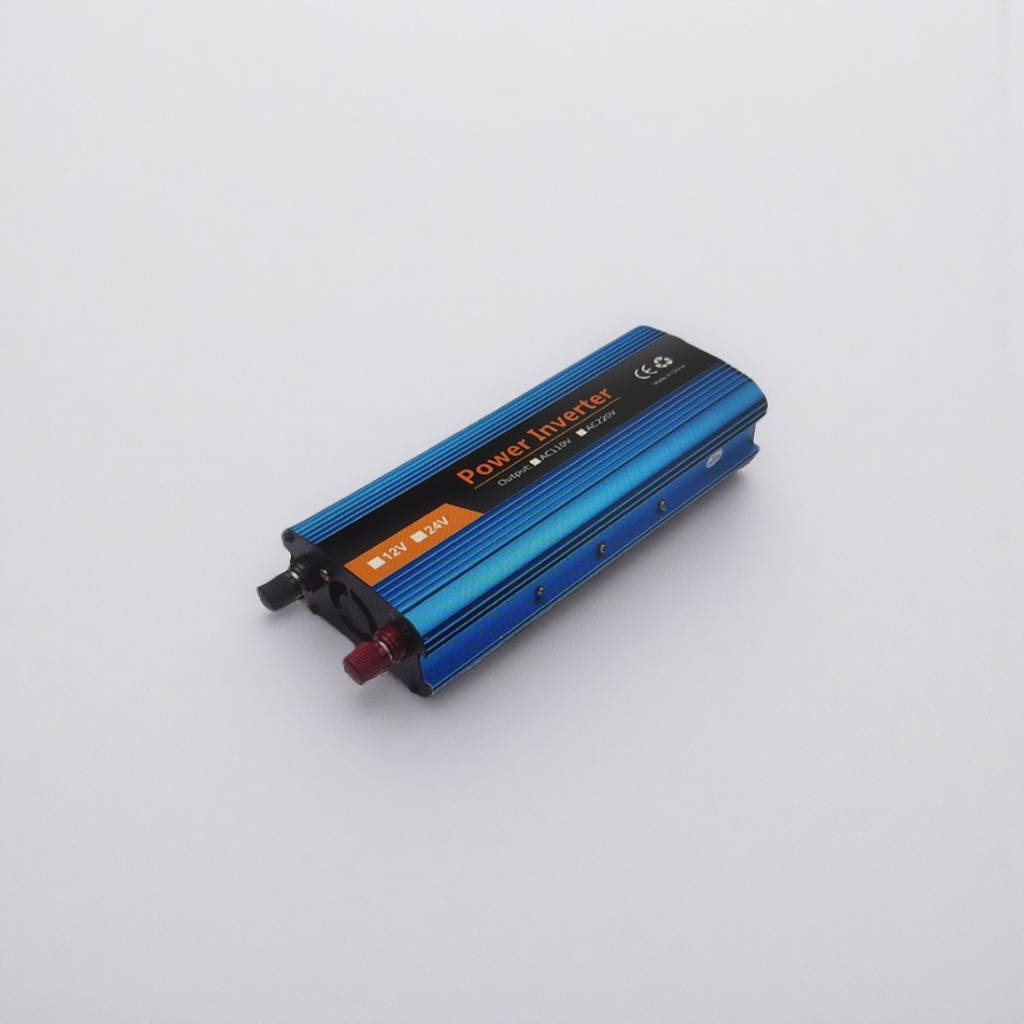 Blue power inverter with pure copper core for efficient heat dissipation, 12V to 220V, suitable for both home and car use Application Scenario
