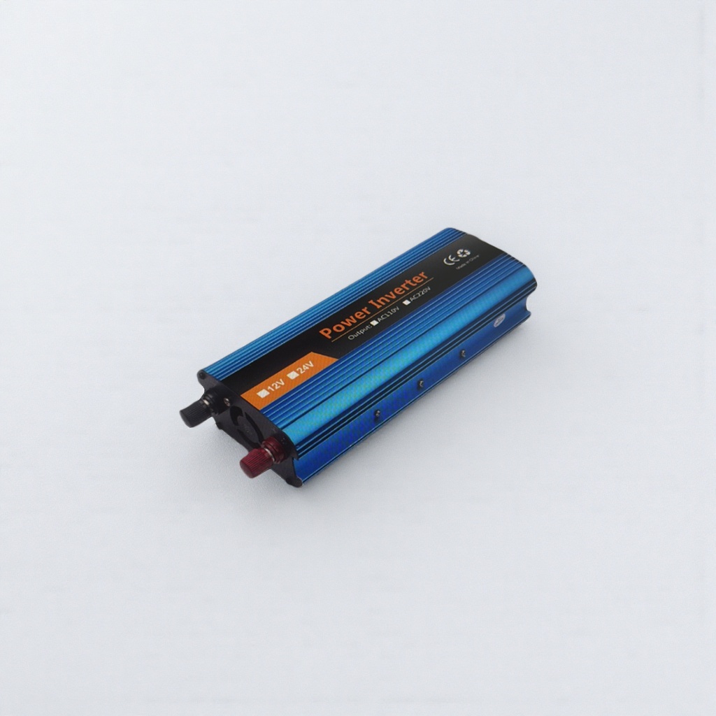蓝色电源逆变器 纯铜芯高效散热12V转220V家用车载两用