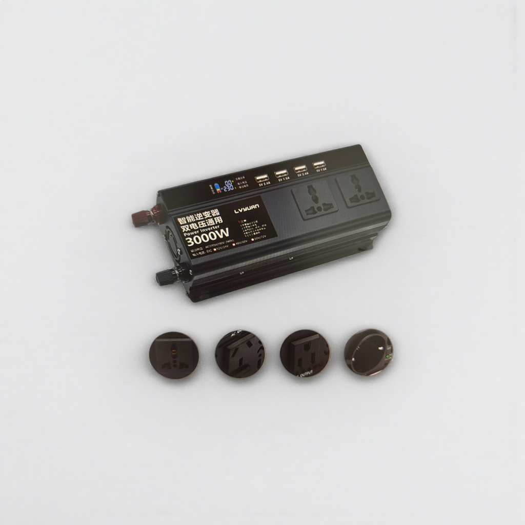 黑色智能逆变器 家用光伏储能转换器 高效稳定静音设计