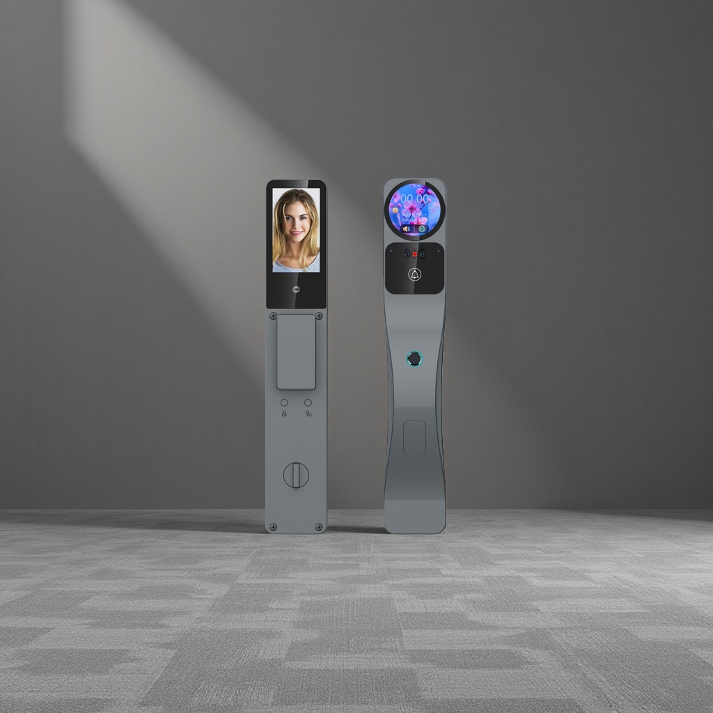 The grey smart door lock, household fingerprint password lock and anti-theft electronic lock support remote control via APP Application Scenario