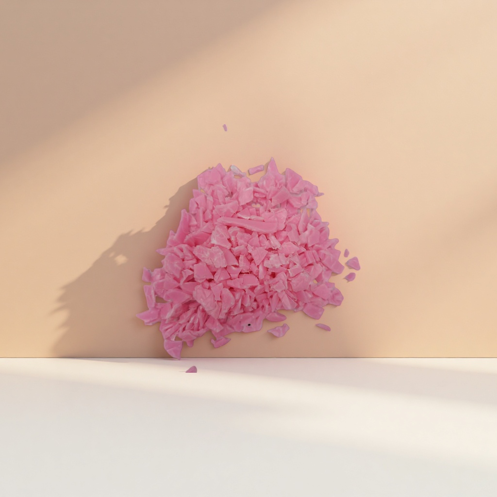 Pink plastic fragments are handmade DIY decorative materials and creative collage materials, which are safe and environmentally friendly Application Scenario