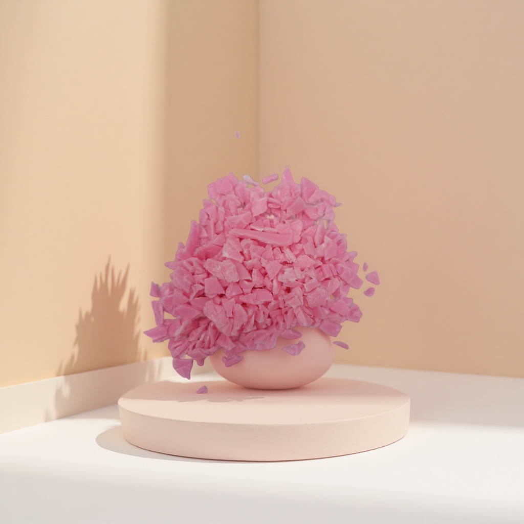 Pink plastic fragments are handmade DIY decorative materials and creative collage materials, which are safe and environmentally friendly Specification image