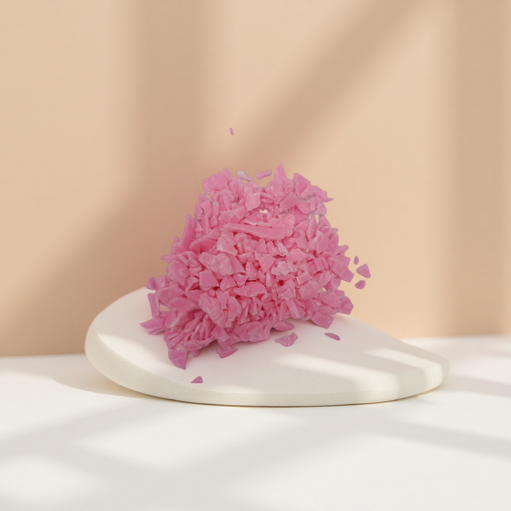 Pink plastic fragments are handmade DIY decorative materials and creative collage materials, which are safe and environmentally friendly