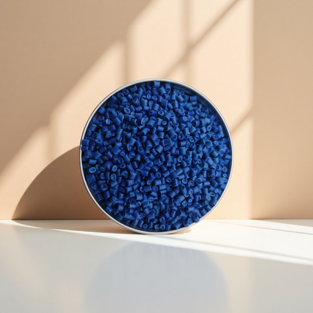 Blue granular plastic particles, general-purpose PP polypropylene raw material, granular industrial material details Picture