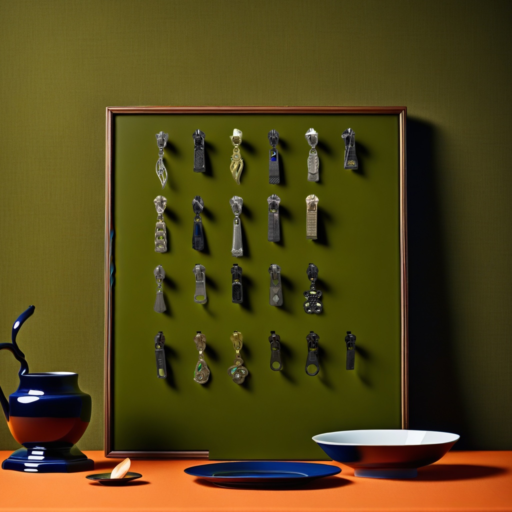 A variety of metal zipper pull display boards, fashionable accessory storage and organization tools