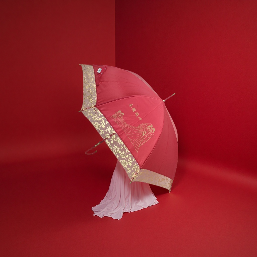 Red all-weather automatic umbrella, waterproof, sun-proof, lightweight folding umbrella Application Scenario