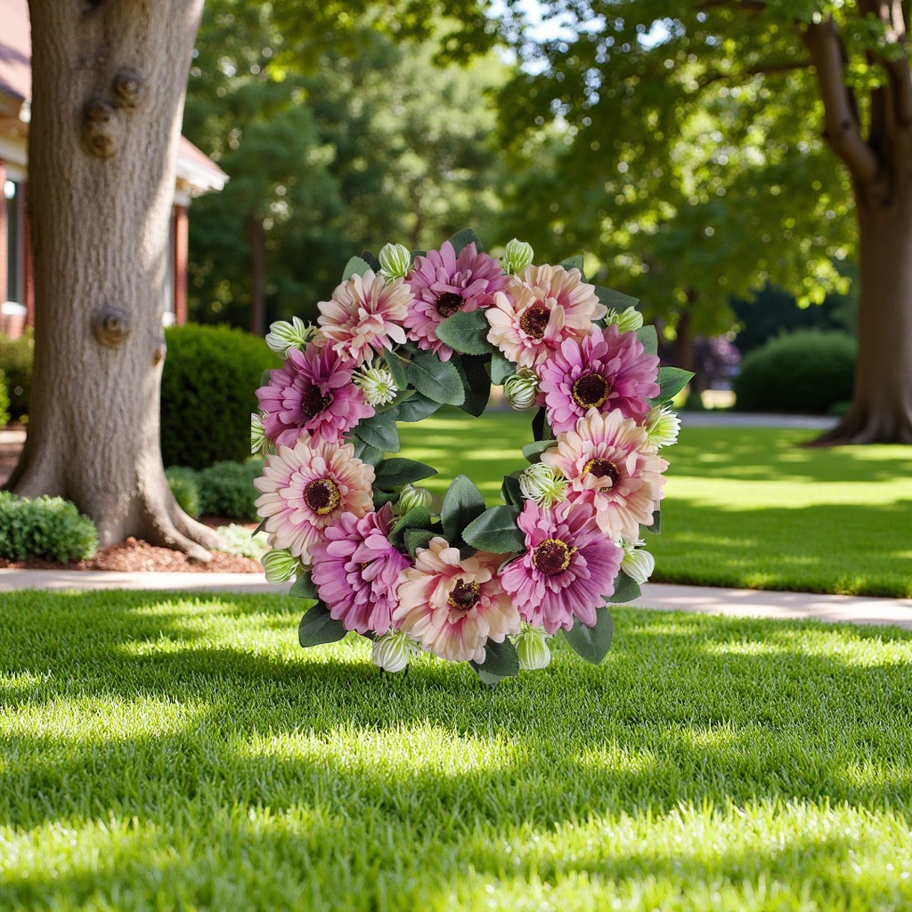 Red gerbera simulation garlands are used to decorate home wedding arrangements Application Scenario