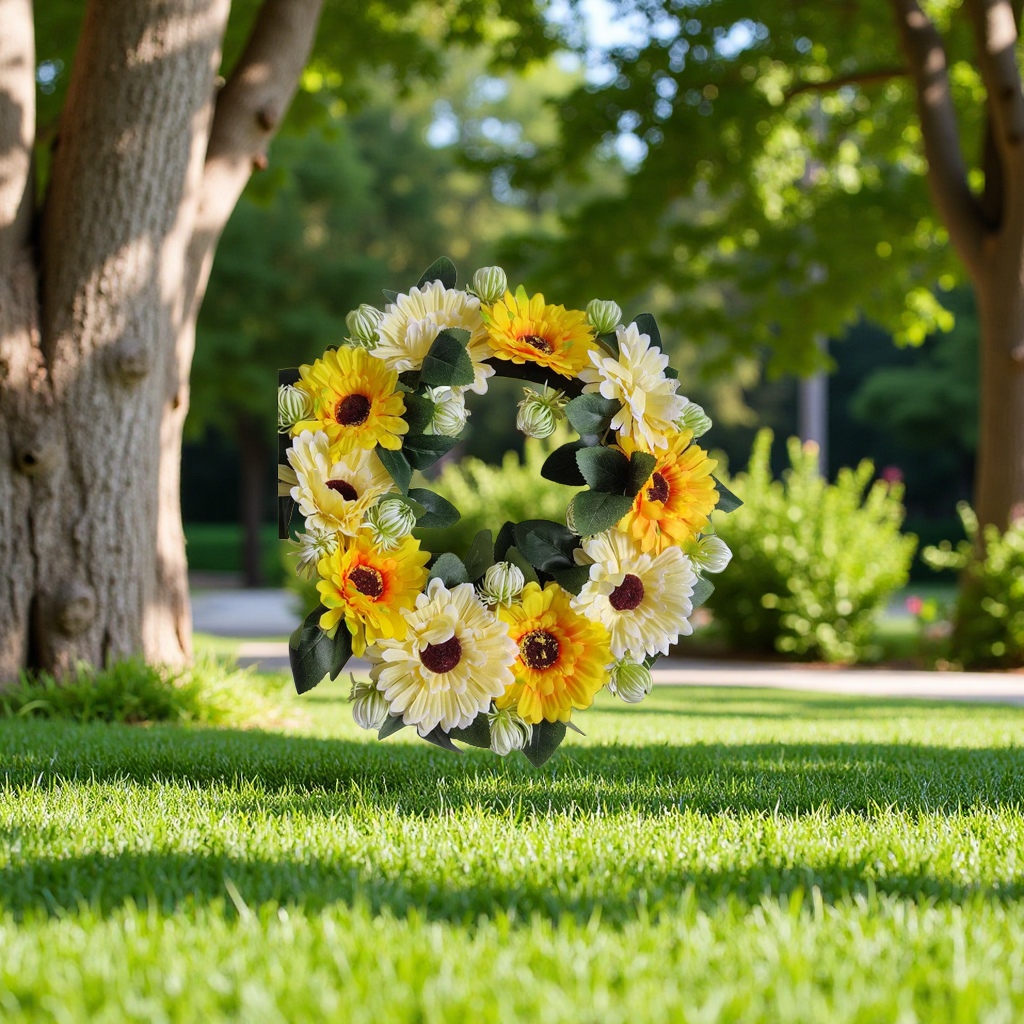 Red gerbera simulation garlands are used to decorate home wedding arrangements Specification image