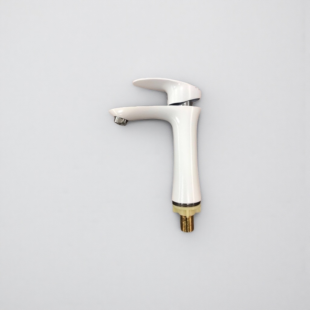 White single-handle faucet, stainless steel kitchen pull-out cold and hot dual-control sink faucet details Picture