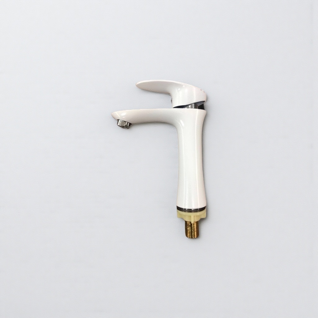 White single-handle faucet, stainless steel kitchen pull-out cold and hot dual-control sink faucet