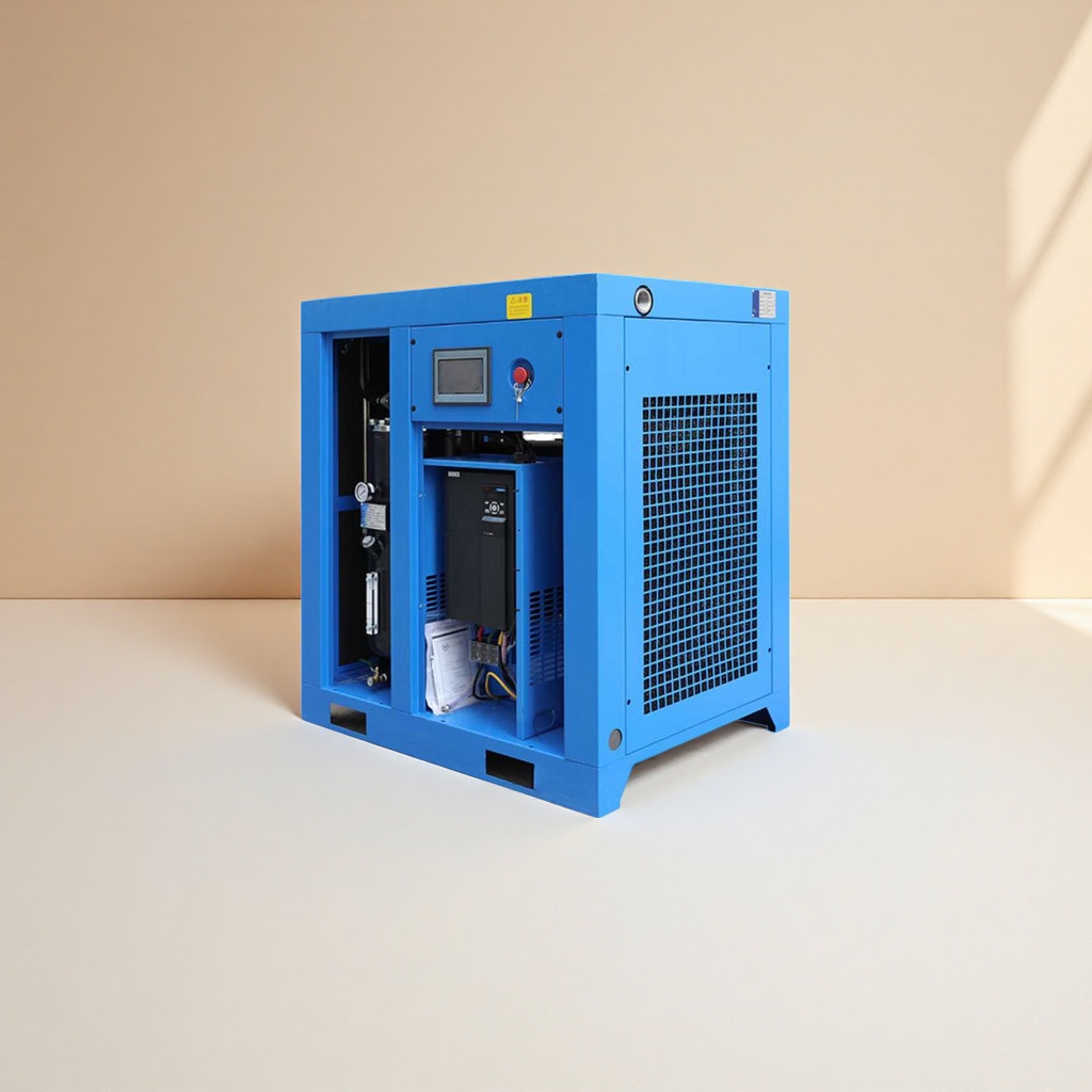 Blue industrial-grade air compressor, single-phase 220V 50Hz, silent and energy-saving Application Scenario