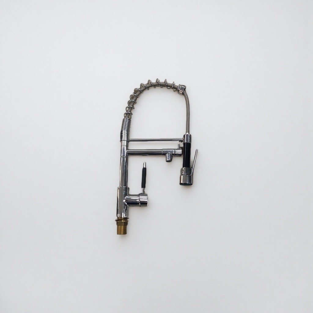 Silver metal faucet, kitchen pull-out dual-purpose cold and hot stainless steel sink faucet details Picture