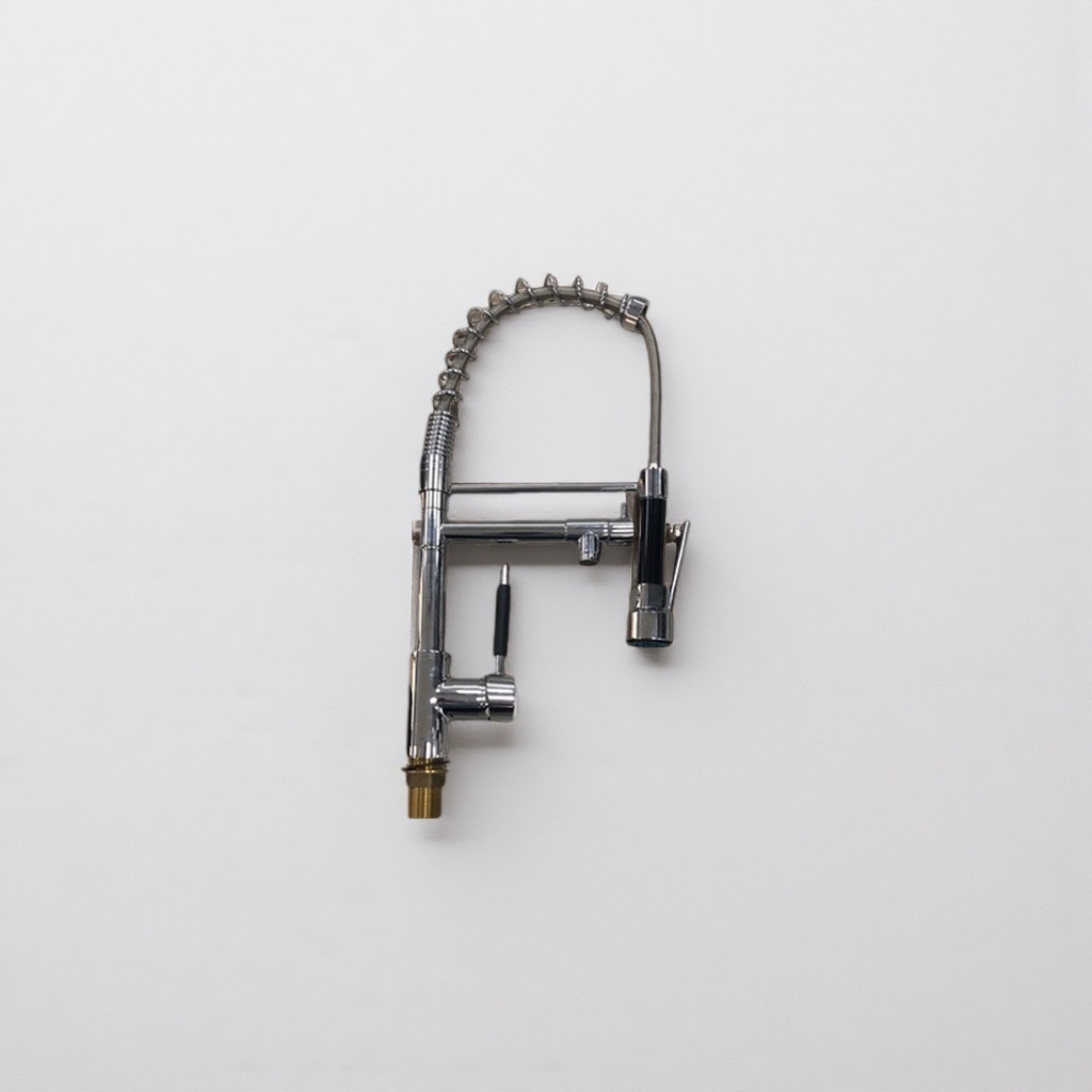 Silver metal faucet, kitchen pull-out dual-purpose cold and hot stainless steel sink faucet Application Scenario