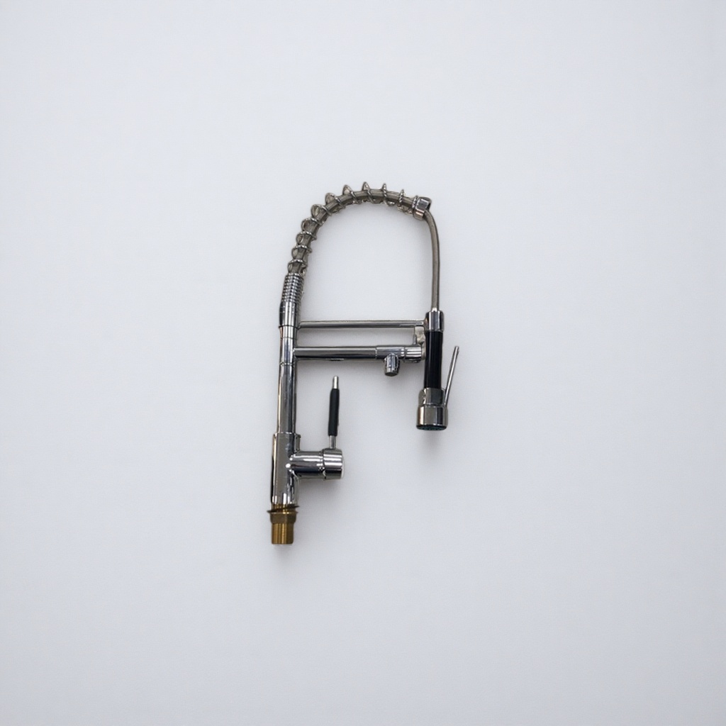 Silver faucet, kitchen pull-out dual-control cold and hot stainless steel washbasin faucet Specification image