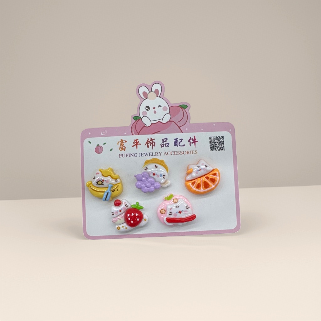 Cute and girlish creative tabletop ornaments in the shape of pink card fruits and desserts