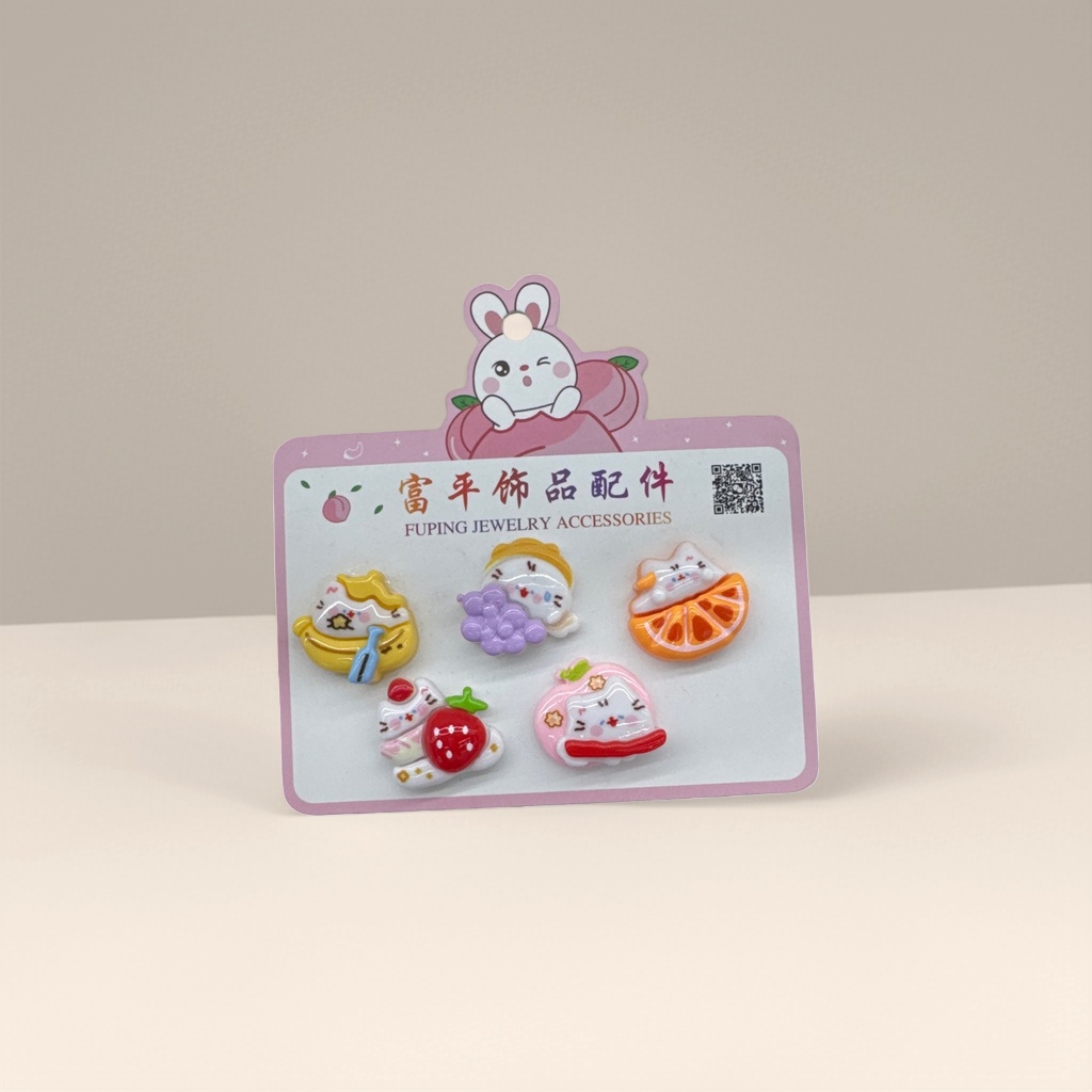 Cute and girlish creative tabletop ornaments in the shape of pink card fruits and desserts details Picture