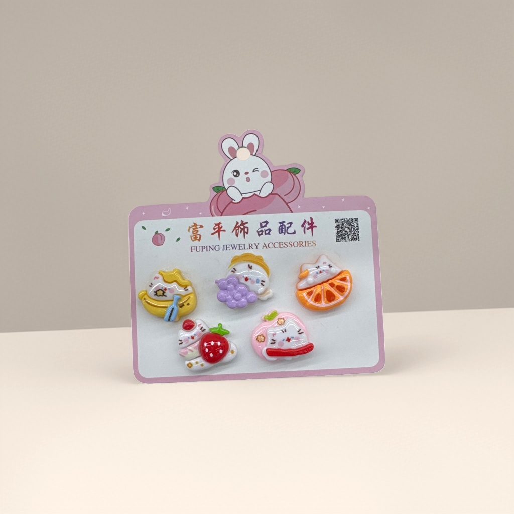 Cute and girlish creative tabletop ornaments in the shape of pink card fruits and desserts Specification image
