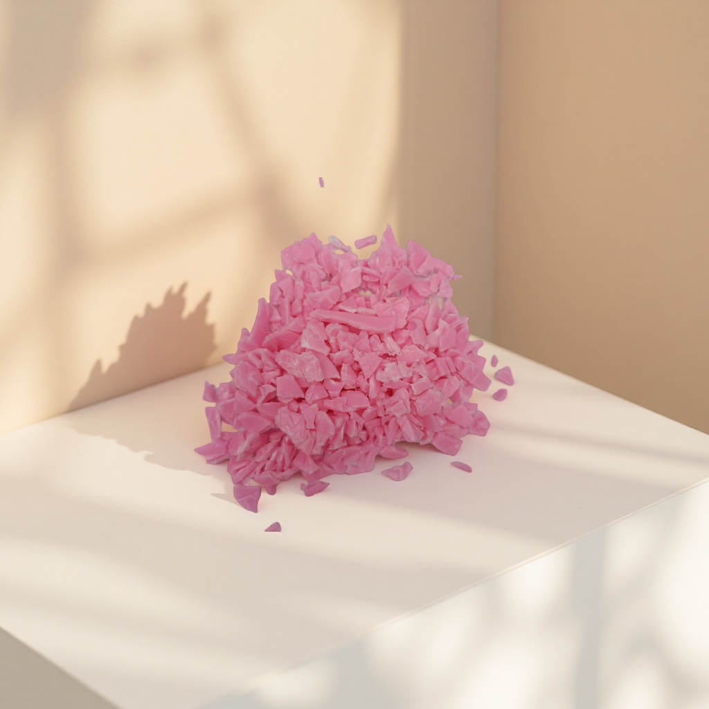 Pink plastic scraps, DIY decorative materials, creative art accessories Application Scenario