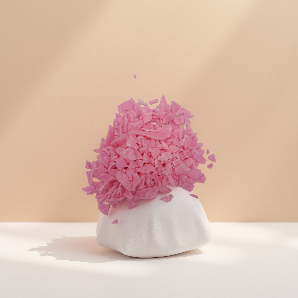 Pink plastic scraps, DIY decorative materials, creative art accessories details Picture