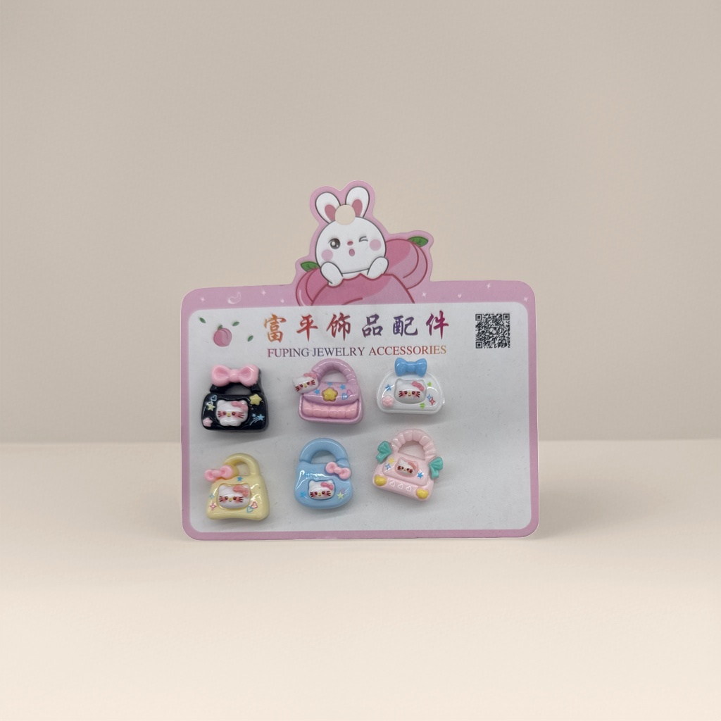 Pink card: Six Cartoon small bag accessories and Handmade DIY material sets Specification image