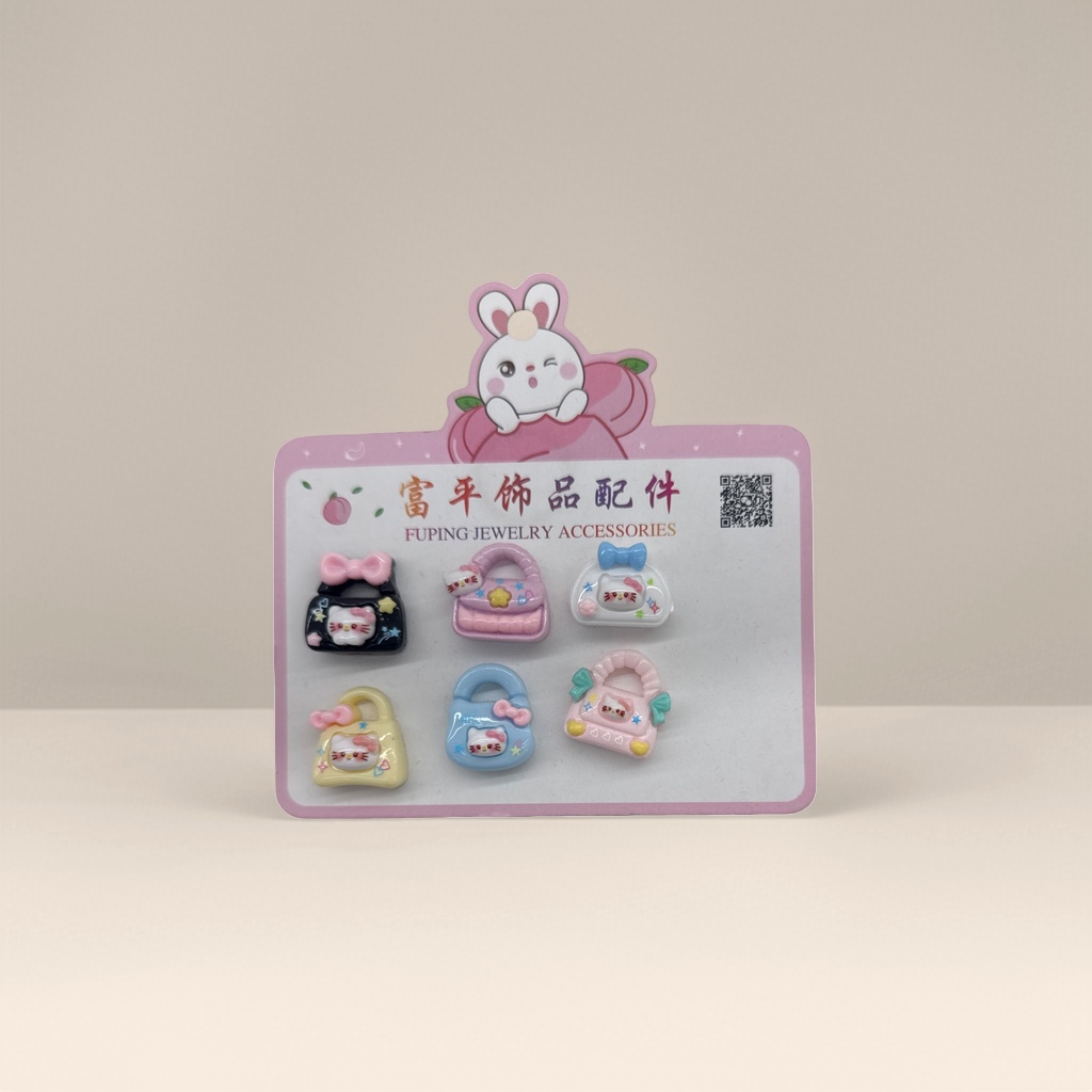 Pink card: Six Cartoon small bag accessories and Handmade DIY material sets Application Scenario