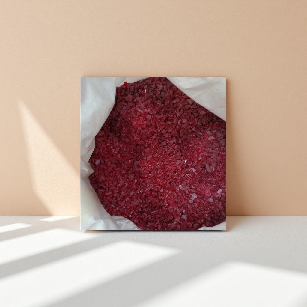 DIY handcrafted sequins made of red crushed grain decorative materials
