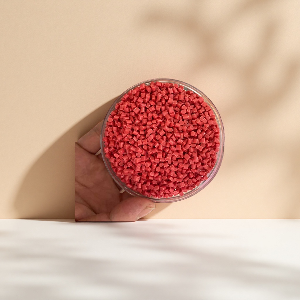 Red granular plastic particles, industrial-grade PP PE raw material, general injection molding filler Specification image