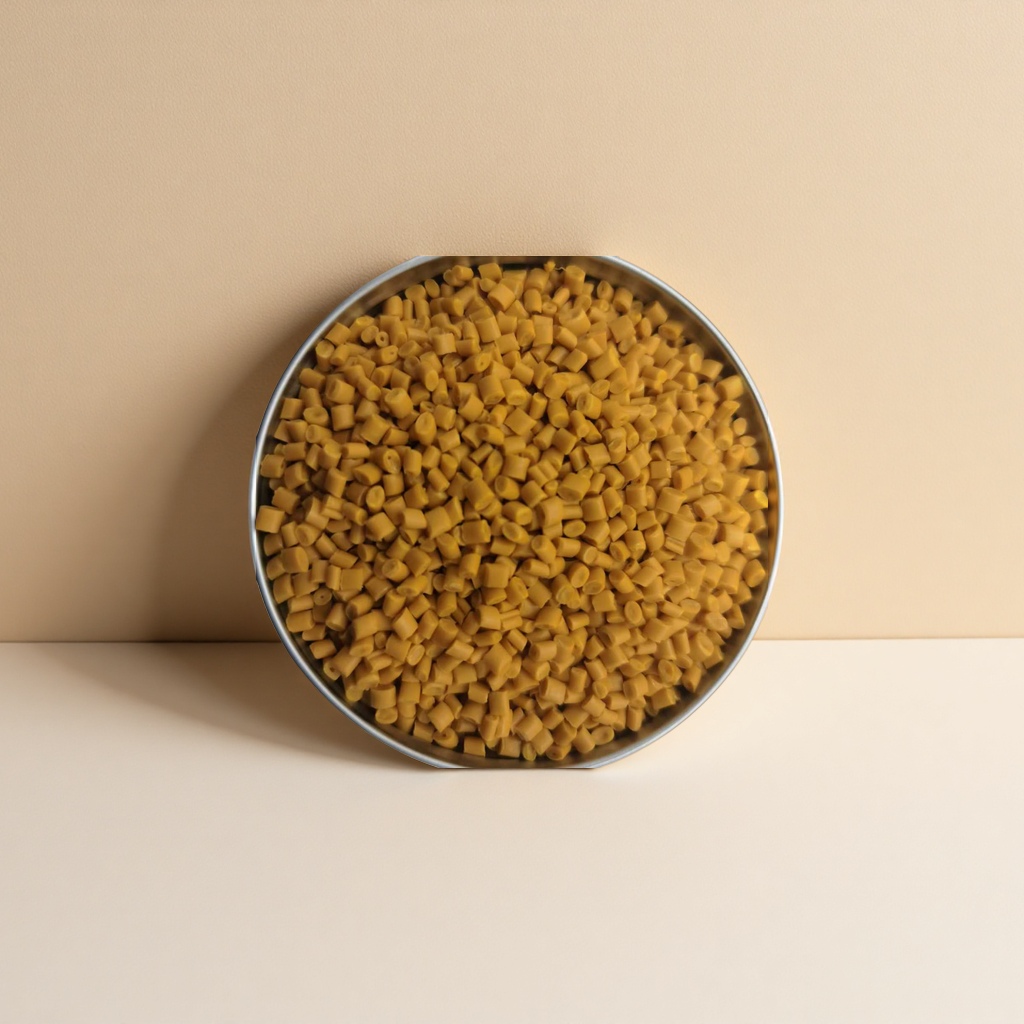 Yellow granular plastic particles, general-purpose PP PE raw material, 25kg per bag, industrial use Specification image