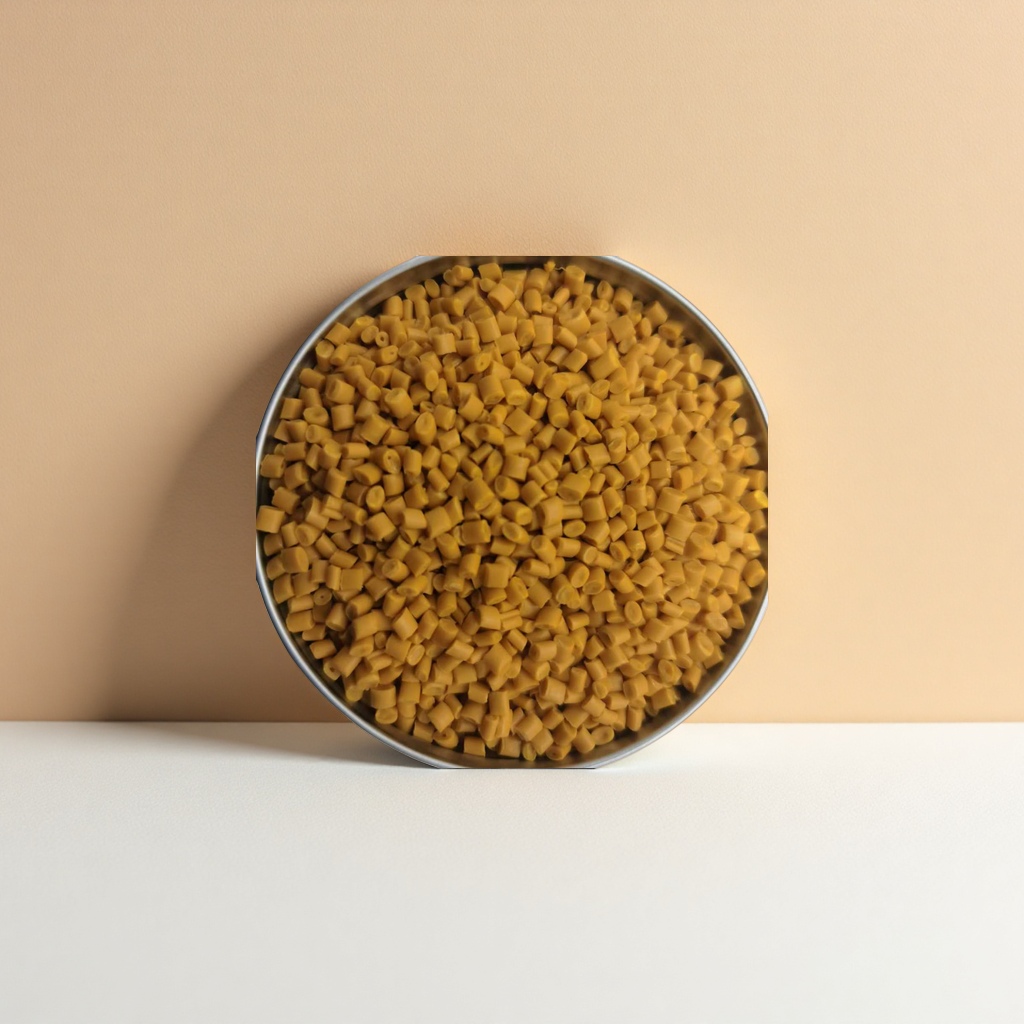 Yellow granular plastic particles, general-purpose PP PE raw material, 25kg per bag, industrial use