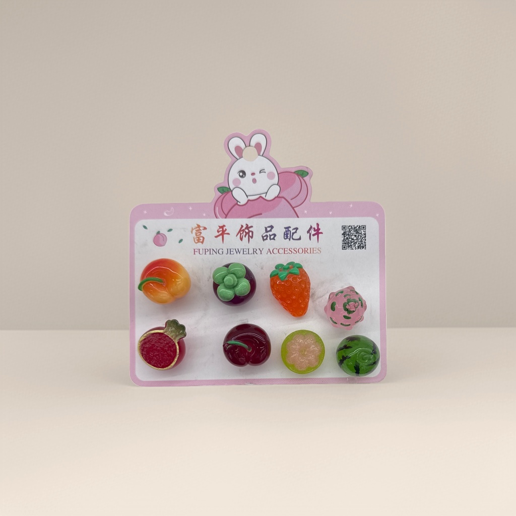 Creative DIY materials for pink packaging card fruit-shaped jewelry accessories Specification image