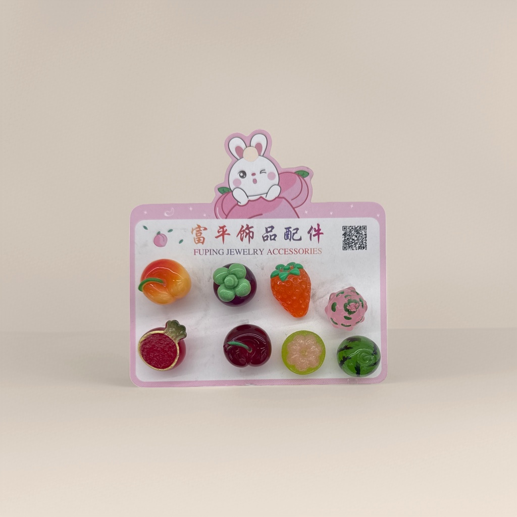 Creative DIY materials for pink packaging card fruit-shaped jewelry accessories details Picture