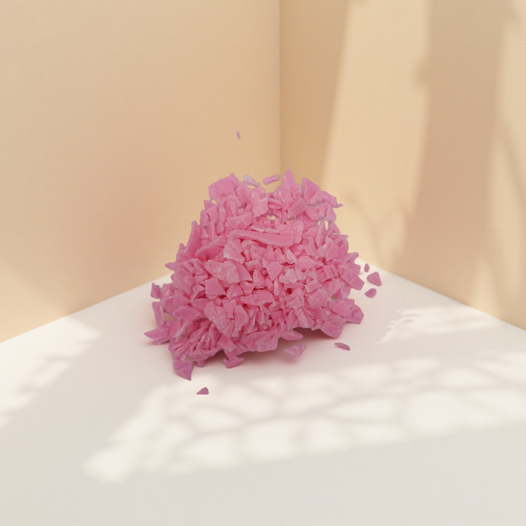 Pink plastic fragments, DIY decorative materials, creative art paper-cutting materials Application Scenario