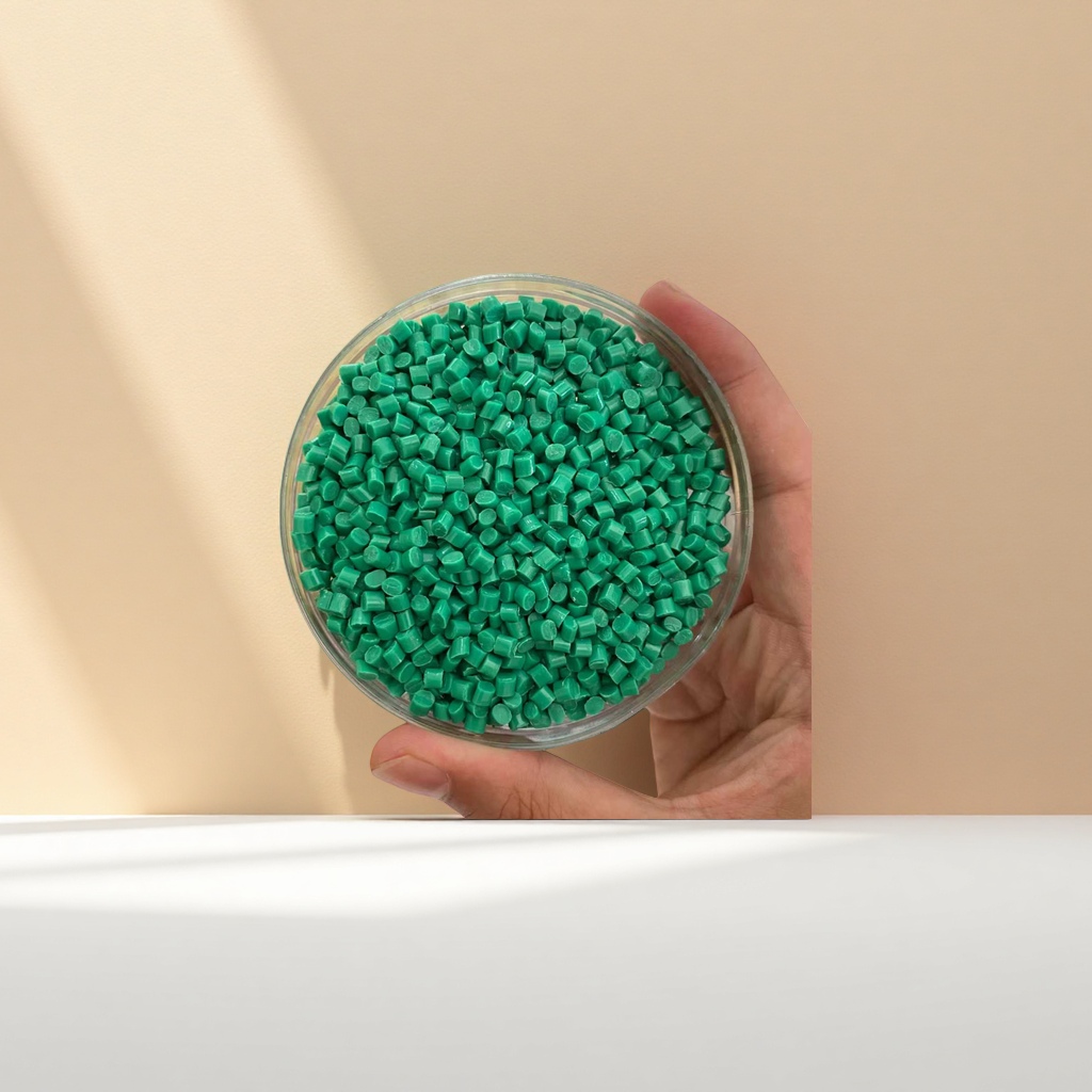Green plastic pellets, environmentally friendly grade PP polypropylene raw material, 25kg bags Specification image