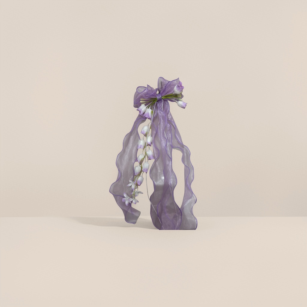 Purple gauze bows decorate children's headwear Application Scenario