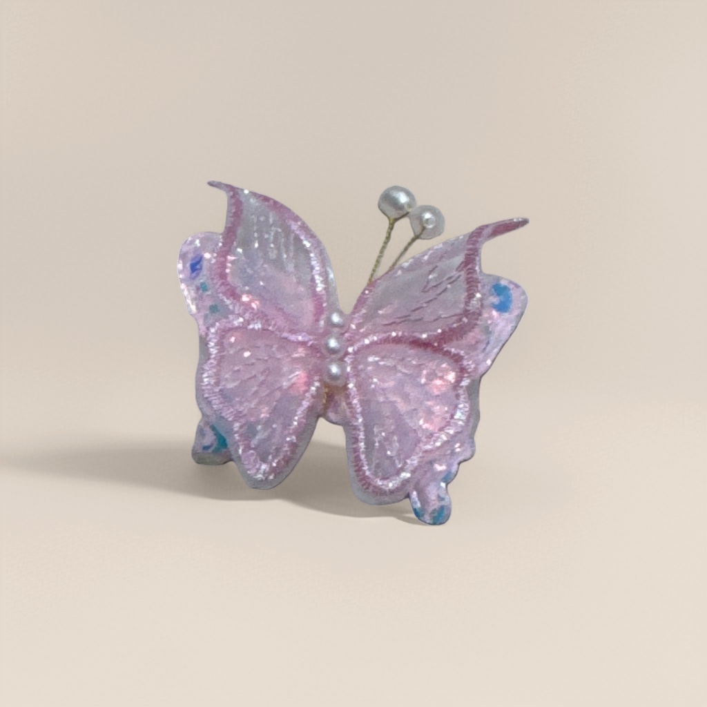 粉色蝴蝶发夹 女童可爱头饰 甜美少女风简约别针式 Specification image