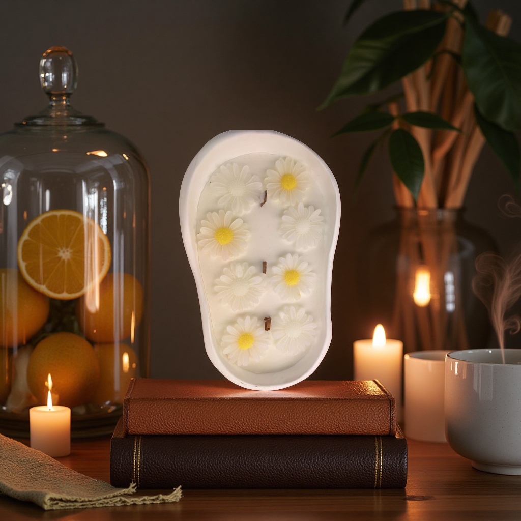 White candle Daisy decorative scented candle home atmosphere display Specification image