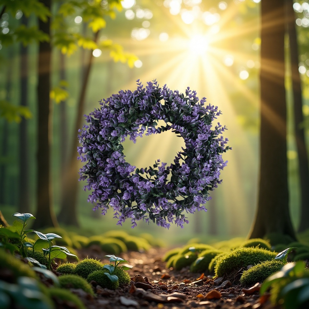 Purple artificial garland simulating asters, rattan woven decorative garland for home decoration details Picture