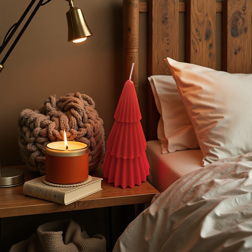Red Christmas tree-shaped candle festive decoration home aromatherapy ornaments Specification image