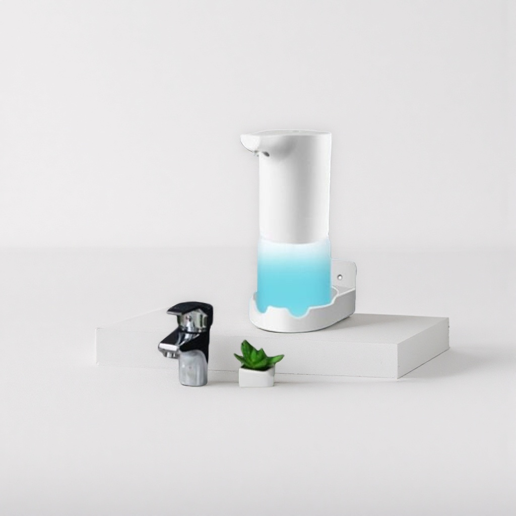 White automatic sensor soap dispenser, contactless hand sanitizer, for bathroom and kitchen use Application Scenario