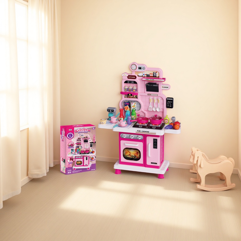 Pink children's kitchen toy set, role-playing simulation kitchenware, educational and early education toys