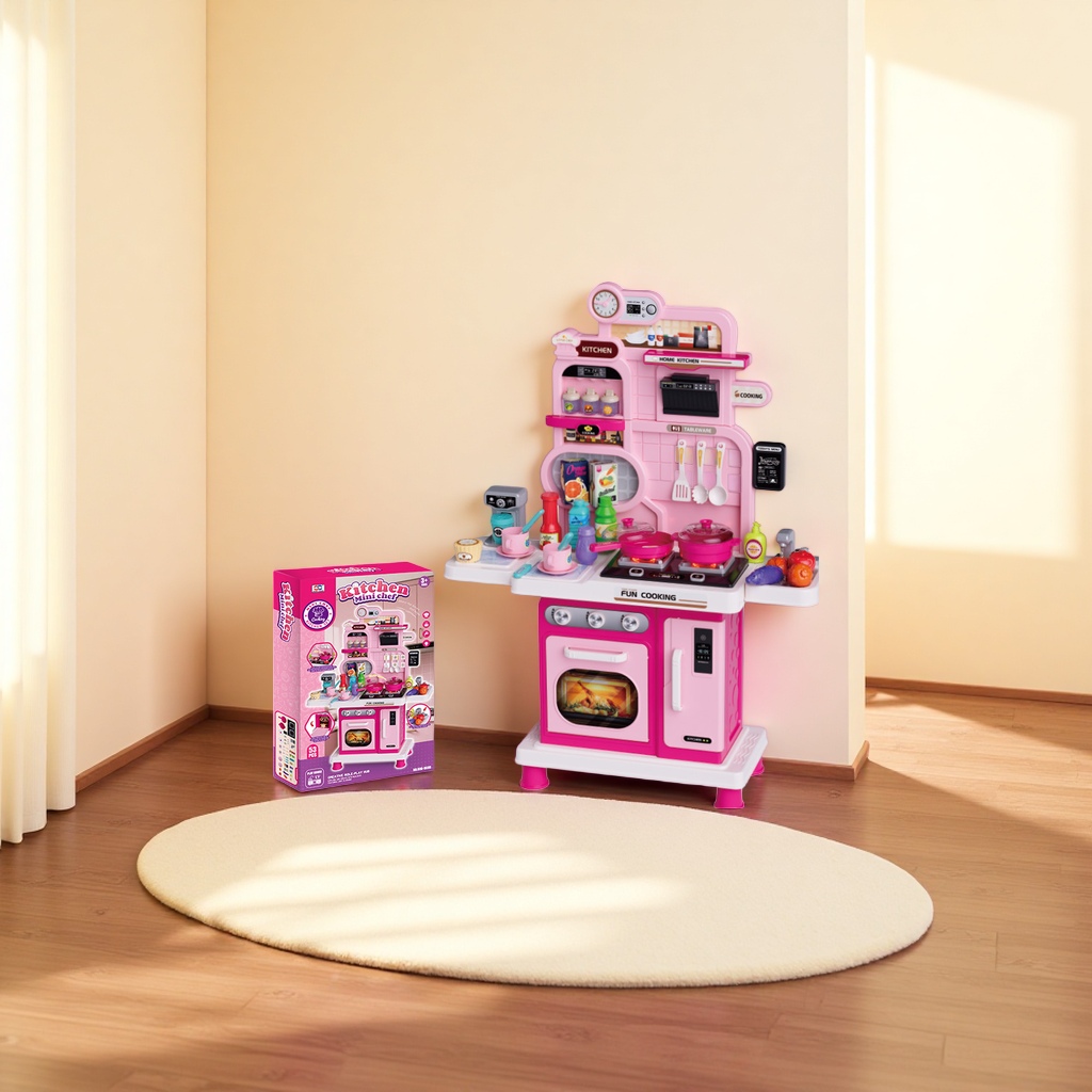 Pink children's kitchen toy set, role-playing simulation kitchenware, educational and early education toys Specification image