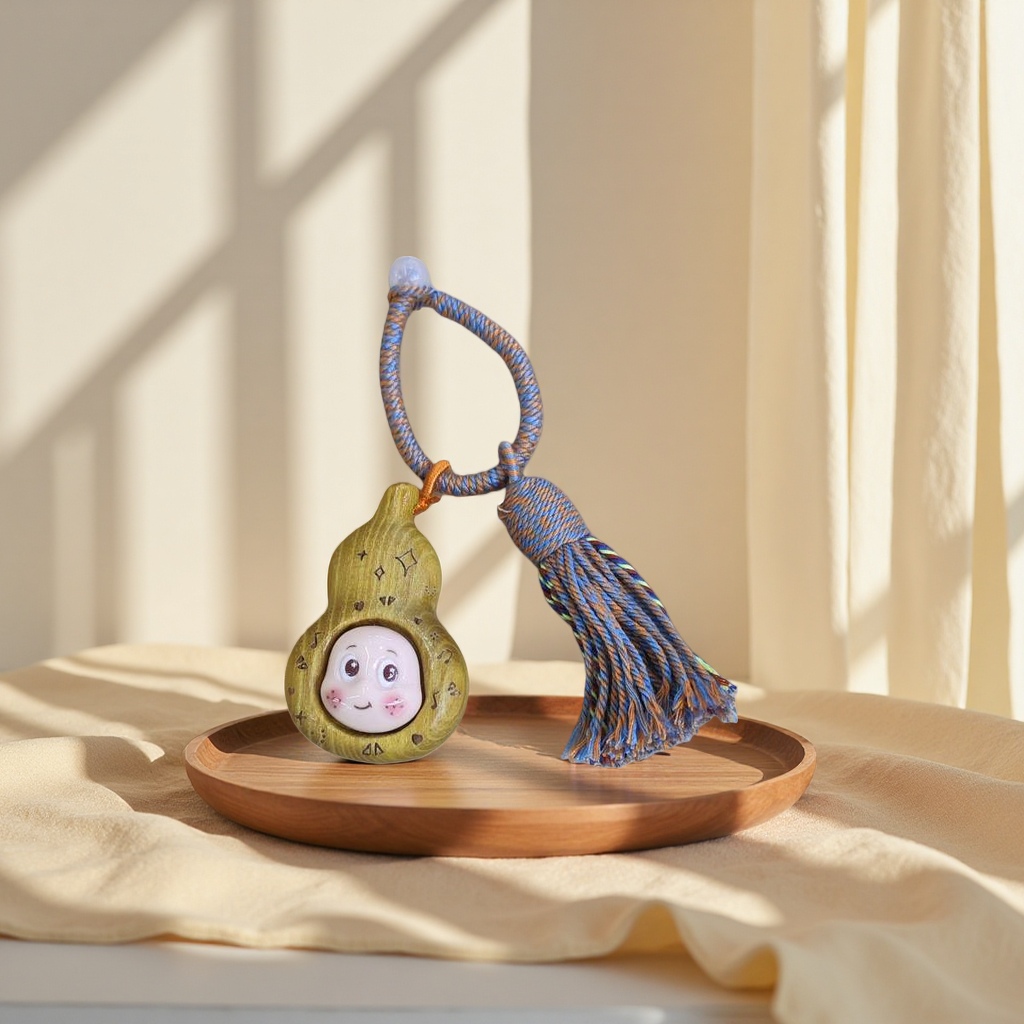 Wooden gourd pendants, hand-carved from natural logs, are home feng shui decorations Application Scenario