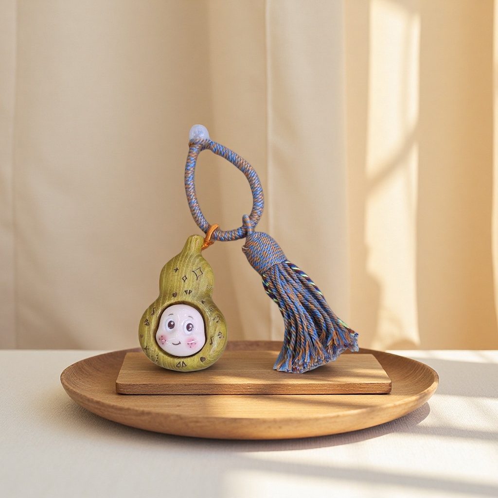 Wooden gourd pendants, hand-carved from natural logs, are home feng shui decorations Specification image